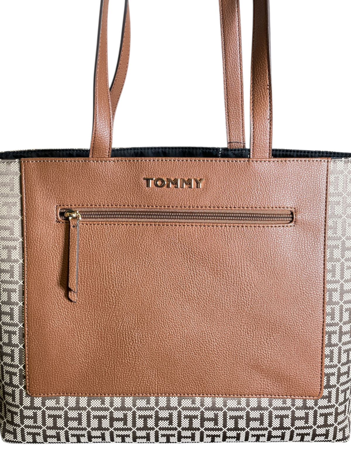 Bolsa Tote Tommy Hilfiger Monogram Café & Camel