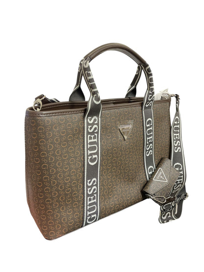 Bolsa Tote GUESS Monograma con Strap Ajustable y Mini Pouch