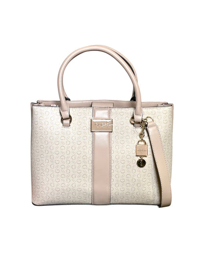 Bolsa Guess Monogram – Rosa y Crema con Detalles de Charol
