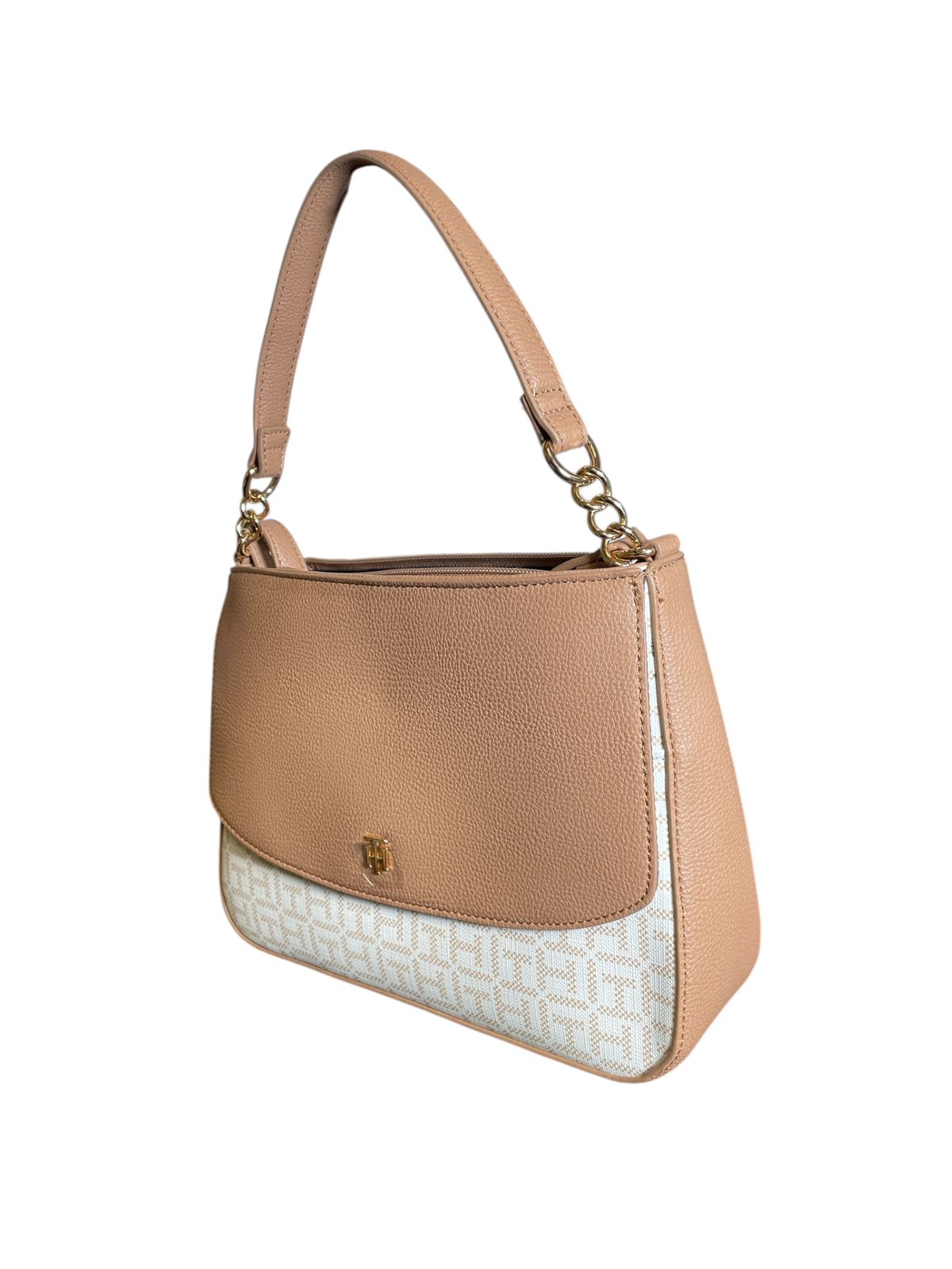 Bolso Shoulder Tommy Hilfiger Monogram Beige & Camel