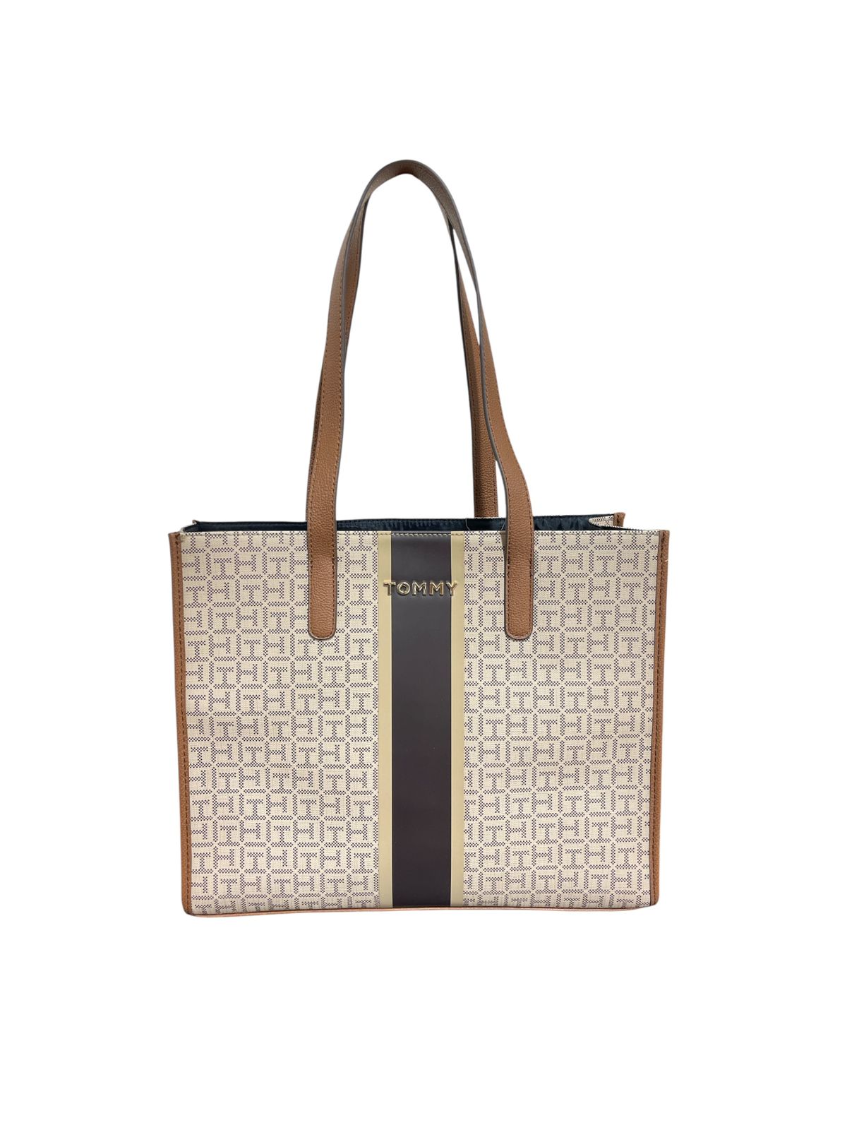 Bolso Tote Beige Monograma Tommy Hilfiger