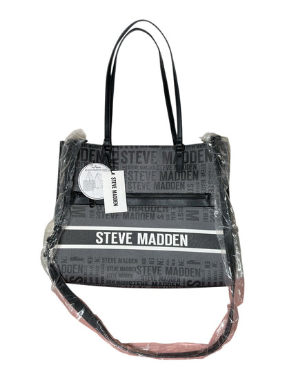 Bolsa Tote Steve Madden Monogram Gris con Bolso Interno