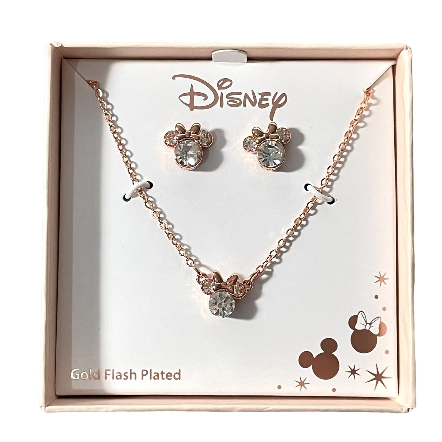 Collar y Aretes Disney Minnie Mouse - Chapa de Oro