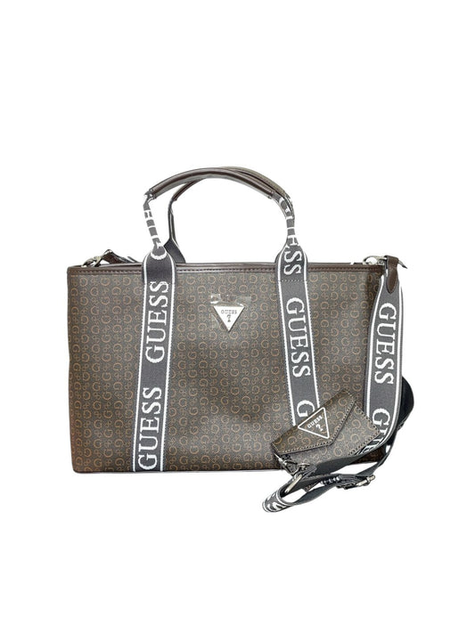Bolsa Tote GUESS Monograma con Strap Ajustable y Mini Pouch