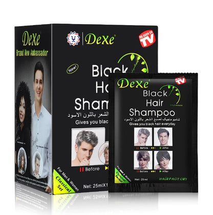 Shampoo, tinte color negro 10 sobres