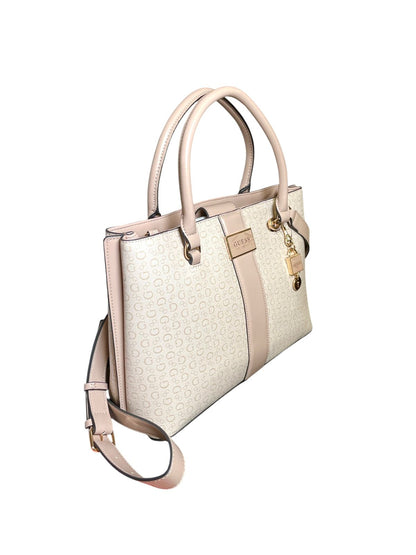 Bolsa Guess Monogram – Rosa y Crema con Detalles de Charol