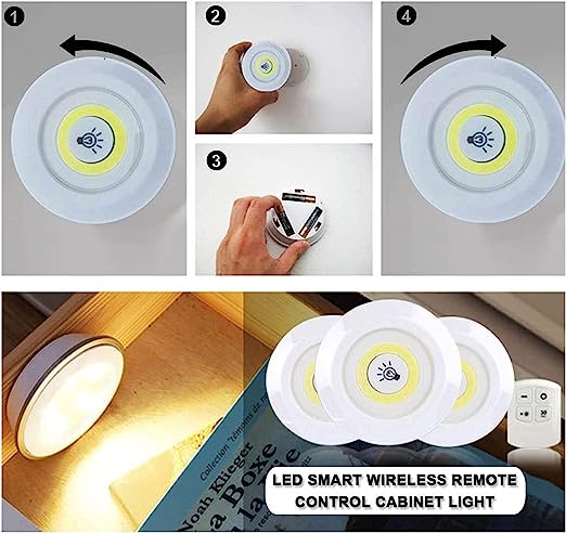 Set de 3 luces led individuales con control remoto