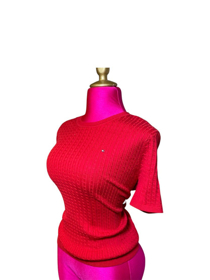 Blusa Tommy Hilfiger Roja Tejida Dama – Talla XL